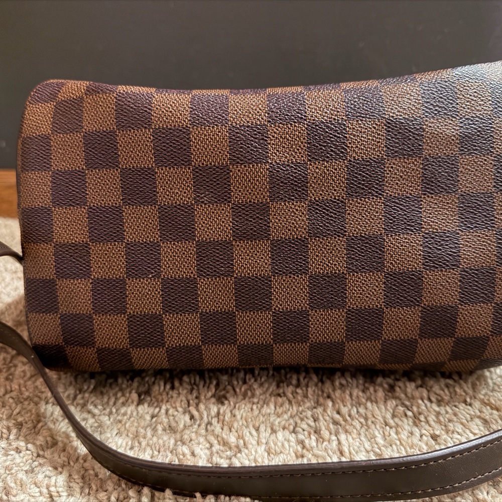 Brown Checkered Handbag - image 3